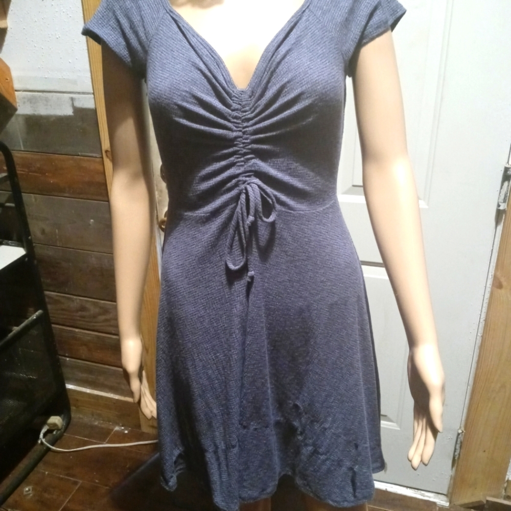 Rollercoaster VNeck Drawstring Dress